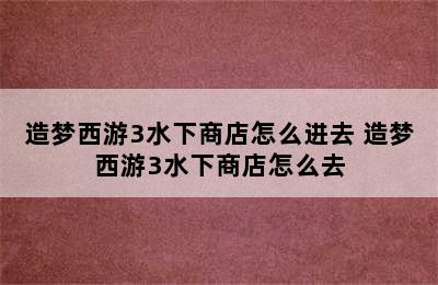 造梦西游3水下商店怎么进去 造梦西游3水下商店怎么去